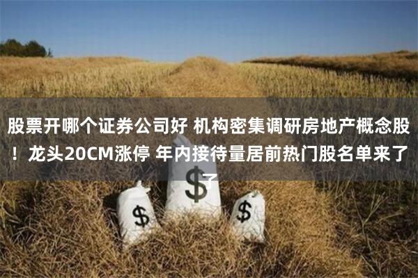 股票开哪个证券公司好 机构密集调研房地产概念股！龙头20CM涨停 年内接待量居前热门股名单来了