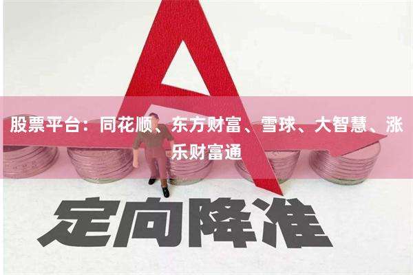 股票平台：同花顺、东方财富、雪球、大智慧、涨乐财富通
